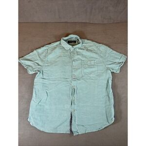 Tommy Bahama Relax Size L - Linen/Tencel Short Sleeve Button Down Light Blue